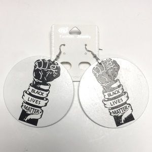 2/$15 Wooden Black Lives Matter Earrings
